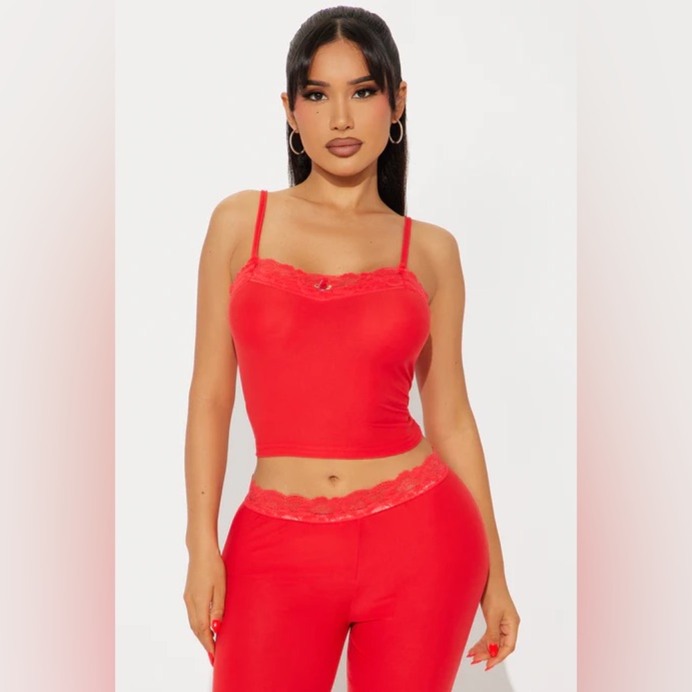 Fashion Nova Feeling Dreamy PJ Pant Set - Red